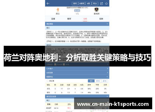 荷兰对阵奥地利：分析取胜关键策略与技巧